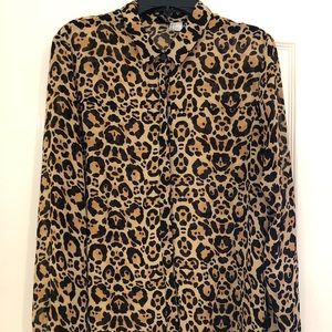 Sheer Leopard print long sleeve